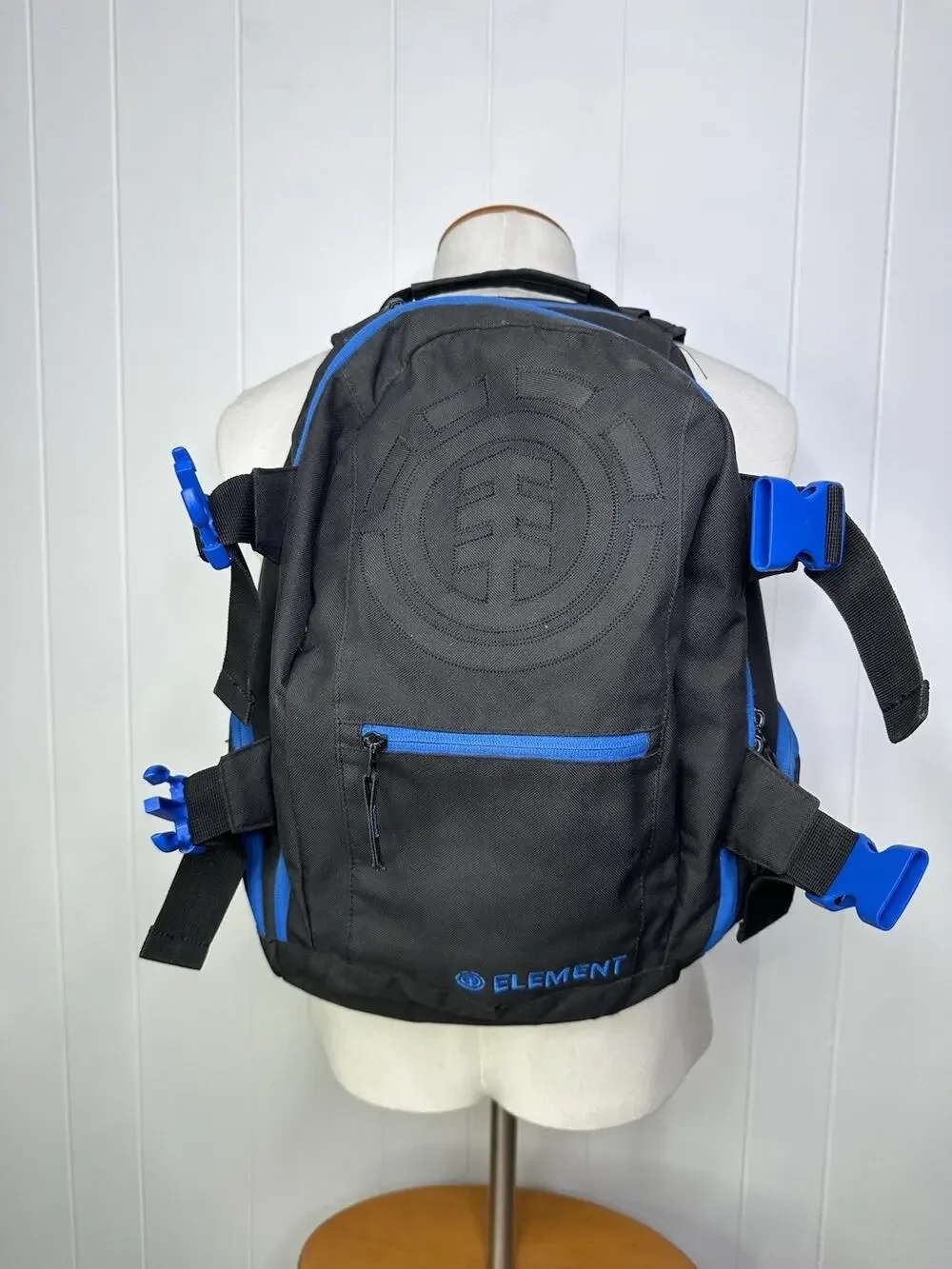 Element Mohave Backpack Black/Blue Front Buckles Y2K Style - Skateboard Street